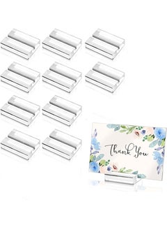 Buy 10pcs acrylic stand transparent position card holder, 50*30*10mm acrylic sign holder, table number holder card display stand, suitable for postcard photo wedding party event office business meeting in Saudi Arabia