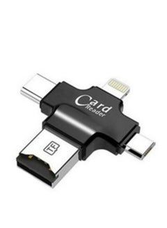 Buy 4 In 1 USB Otg Tf Micro Sd Card Reader Black in UAE