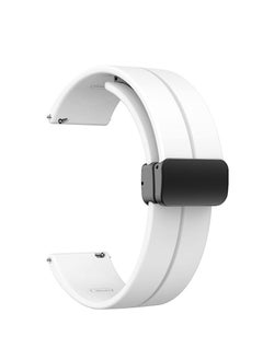 Buy 22mm Silicone Strap With Magnetic Folding Buckle For Huawei Watch GT3 2022 Smart Watch 46mm -White in Egypt