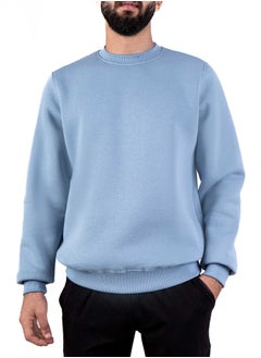 Buy Men`s Sweatshirt Basic Round –Light Blue in Egypt