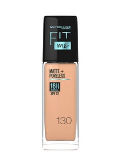 Buy Maybelline New York Fit Me Matte & Poreless Foundation 16H Oil Control with SPF 22 - 130 in UAE