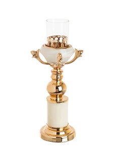 Buy Gold metal candle holder 33 cm in Saudi Arabia