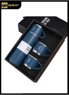 Buy Hot and Cold Coffee Cup with Handle, Three Cups in a Pot, Blue in Saudi Arabia