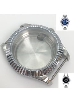 اشتري 40mm Mens Watch Accessories Mineral Glass Date Window Silver Case Fit Pearl 2813 Movement All-Mei (mineral glass) في السعودية