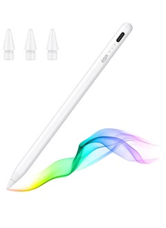 Buy Stylus Pen for iPad with Tilt Sensitivity iPad Stylus Pencil for Apple iPad 9/8/7/6 iPad Pro 11 iPad Pro 12.9 iPad Mini 6/5 and iPad Air 5/4/3 Palm Rejection Magnetic Attachment White in Saudi Arabia