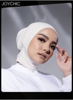 اشتري Modal Solid Color Highly Elastic Mercerized Cotton Women's Hijab White في الامارات