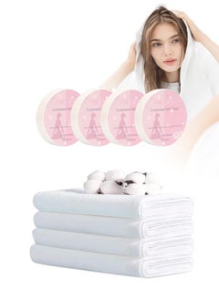 اشتري 4PCS Large compressed towel, disposable cotton bath towelPortableLightweight and reusableSuitable for hikingCampingSwimming and Travel70*100cm في الامارات