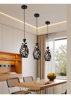 Buy Elegant 4324-1 Geometric Pendant Light – Adjustable Height E27 Ceiling Lamp, Perfect for Dining Room, Living Room & Hallways in Saudi Arabia