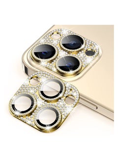 Buy Bling Diamond Camera Lens Cover Protector Compatible with iPhone 13 Pro/iPhone 13 Pro Max -Gold in UAE