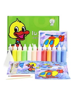 Buy 12 Pcs Colored Art Sand, 12 Painting Card Sheets, DIY Art and Craft Sand Kit, Sand Play for Kids, Colored Sand for Decorations and Crafts in UAE
