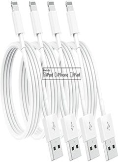 اشتري 4 Pack [Apple MFi Certified] Apple Charging Cables 3ft, iPhone Chargers Lightning Cable 3 Foot, Fast iPhone Charging Cord for iPhone 14/14Pro/13/13Pro/12/11/11Pro/11Max/ X/XS/XR/XS Max/8, ipad(White) في مصر