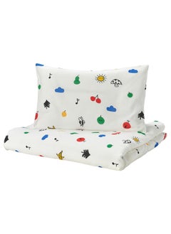 Buy Duvet Cover 1 Pillowcase For Cot Multicolour 110X125 35X55 Cm in Saudi Arabia