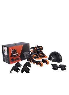 اشتري Lamborghini Inline Skate Combo Set (In Line Skate+Helmet+Protector) Color - Orange - Size 31-34 في الامارات