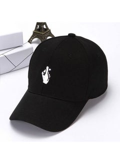 Buy Embroidered Leisure Duck Tongue Hat Fashionable Truck Driver Hat Adjustable Cotton Flat brim Hip Hop Men's and Women's Baseball Hat Sunshade Hat Black/White in Saudi Arabia