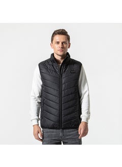 اشتري Winter intelligent heating vest District 17 electric heating vest USB charging constant temperature four-control stand collar warm cotton-padded coat Black (the price of large goods can be discussed) في الامارات