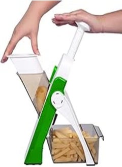 اشتري Vegetable Slicer Safety Kitchen Chopping Artifact For Food, Salad, Cooking, Peelers, Grater, Fruit Cutter, Julienne, Cube, Chef, Wedding gift, Multifunctional Use (Green) في مصر