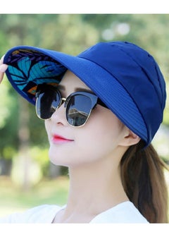 اشتري Women Sun Hat, Summer Beach Caps Women Hat Wide Brim UV Protection Floppy Brown Roll Up Hat Double-Side-Wear Ponytail Hats Baseball Caps Adjustable Cap في الامارات