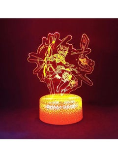 Buy Multicolour Genshin Impact Lamp Cool 3D Illusion Game Night Lamp Home Room Decor Acrylic LED Light Birthday Gift Lamps Gorou in UAE