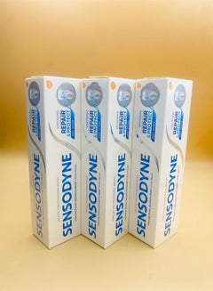 Buy Sensodyne Repair and Protect Whitening Toothpaste, Toothpaste for Sensitive Teeth and Cavity Prevention, 75ml(Pack of 3) in Saudi Arabia