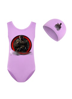 Buy Black Myth Goku Girls' One Piece Swimsuit And Cap Set in UAE