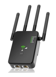 Buy WiFi Extender, 1200Mbps Wi-Fi Signal Booster Amplifier, for Home WiFi 2.4&5GHz Dual Band(9800sq.ft)Wireless Repeater, with Ethernet Port & AP Mode, 4 Antennas 360° Coverage in UAE