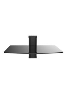 Buy Tempered Glass Wall Mounted TV Shelf Black in Saudi Arabia