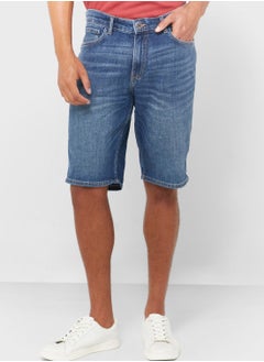 اشتري Mid Wash Denim Shorts في الامارات