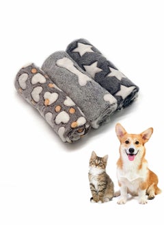 Buy Blankets Set, 3 Pcs Soft Dog Cat Fleece Blankets, Super Soft Warm Sleep Mat Fluffy Premium Fleece Pet Blanket, 31"x20" in Saudi Arabia