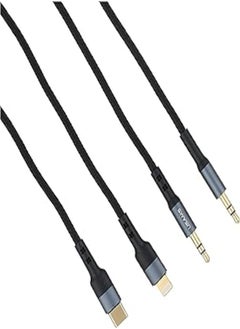 Buy USAMS US-SJ556 3IN1 3.5mm+Type-C+Lightning to 3.5mm Audio Cable 1.2M in Egypt