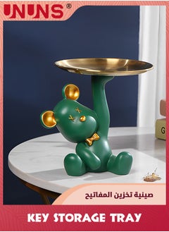 اشتري Sitting Bear Key Storage Tray,Modern Art Gesture Resin Statues,Desktop Decor Storage Display For Living Room,Coffee Table,Entrance,Dresser,Office Entrance Storage,Green في السعودية