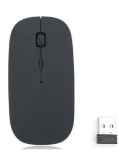 اشتري 2.4GHz Wireless Form Fitting Ergonomic Curved Cordless USB Optical Mouse for Apple MacBook Air Pro Black في الامارات