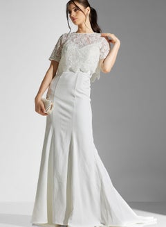 Buy Embellished Lace Detail Bridal Dress in Saudi Arabia