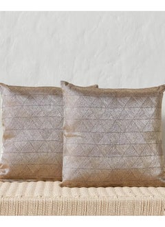 اشتري Geometric Glitz 2 Piece Filled Cushion Set 42x42 cm في السعودية