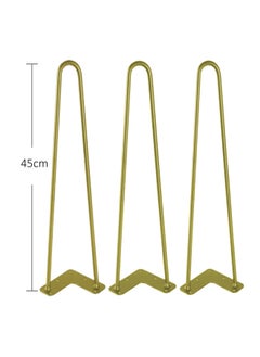 Buy Table Leg Steel Gold 45 cm 3 pc in Saudi Arabia