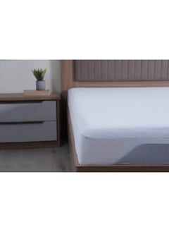 Buy Coral Fleece Waterproof Mattress Protector 200x200+33cm White in UAE