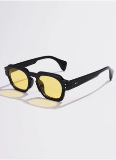 Buy Elegant And Modern Men’s Sunglasses With A Black Frame And Yellow Lenses in Saudi Arabia