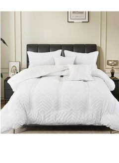 Buy Comforter set Reversible Faux Fur soft & Fluffy Soft & Breathable Microfiber king size 6pcs, fluffy Textured bedding set in UAE