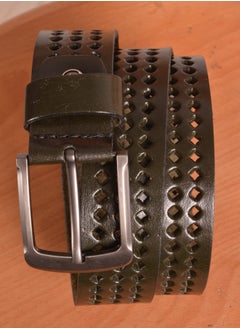 Buy Perforated 4CM Belt 140CM - Olive Green in Egypt