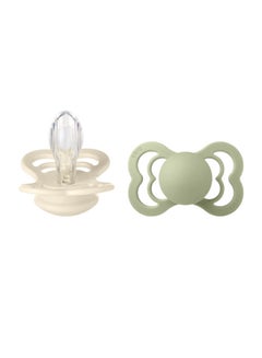 Buy Pack of 2 Supreme Silicone Pacifier S2 Ivory and Sage in UAE