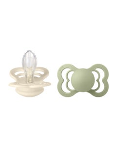 Buy Pack of 2 Supreme Silicone Pacifier S2 Ivory and Sage in UAE