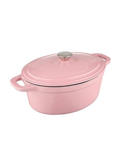 Buy BergHOFF- Cast Iron Oval Covered Casserole Pink 29cmx23cm- 1-Layer base- Perfect for slow cooking- Oven proof- Gift Box- Product of Belgium in Saudi Arabia