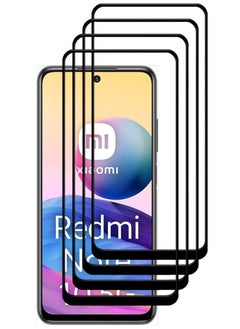 Buy 4 Pieces Antistatic ESD Dustproof Premium Quality High Definition Tempered Glass Screen Protector Designed For Xiaomi Redmi Note 10 5G in UAE