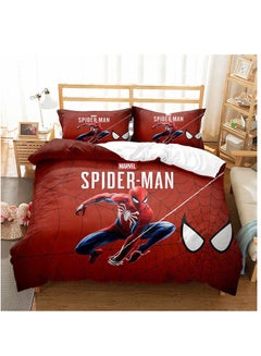Buy Spider-Man Movie Theme Bed Sheet Set 3D Printed Cartoon Bed Sheet Set with 1 Quilt Cover 1 and 2 Pillowcases for Child in Saudi Arabia