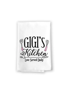 اشتري Home Decor Gigi Kitchen Love Served Daily Flour Sack Towel 27 Inch By 27 Inch 100% Cotton Highly Absorbent Multipurpose Kitchen Dish Towel في السعودية