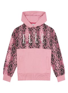 اشتري Elle Oversize Cropped All Over Print Over The Head Hoodie في الامارات