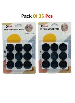 اشتري Pack Of 36 Pcs Felt Furniture Pads Self Adhesive Round Felt Pads Scratch Resistant Hardwood Floor Protectors For Furniture Feet And Chair Legs Black في الامارات