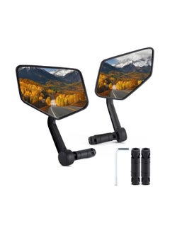 اشتري 1 Pair Bike Handlebar Rearview Mirror, Automotive Grade Glass Lens, HD 360 Wide Angle Degree Adjustable Mountain Bike Scooter Rearview Mirror, Scratch Resistant, Safe Bicycle Rearview Mirrors في الامارات