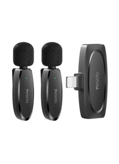 Buy Dual Wireless Microphone, Lightning Connector, Yesido KR14 Black in Egypt