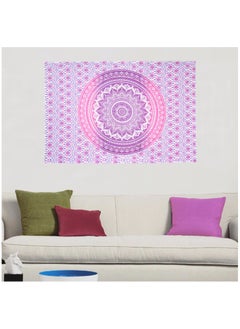 Buy Mandala White & Pink Tapestry Boho Aesthetic Wall Hanging Home Decoration for Living Room 114 X 76 CM in UAE