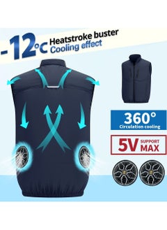 Buy 2023 Summer Fan Vest Jackets Women's Men's Camping Fishing USB Charging Air Conditioning Cooling Clothes Vest For High Temperature Work in Saudi Arabia